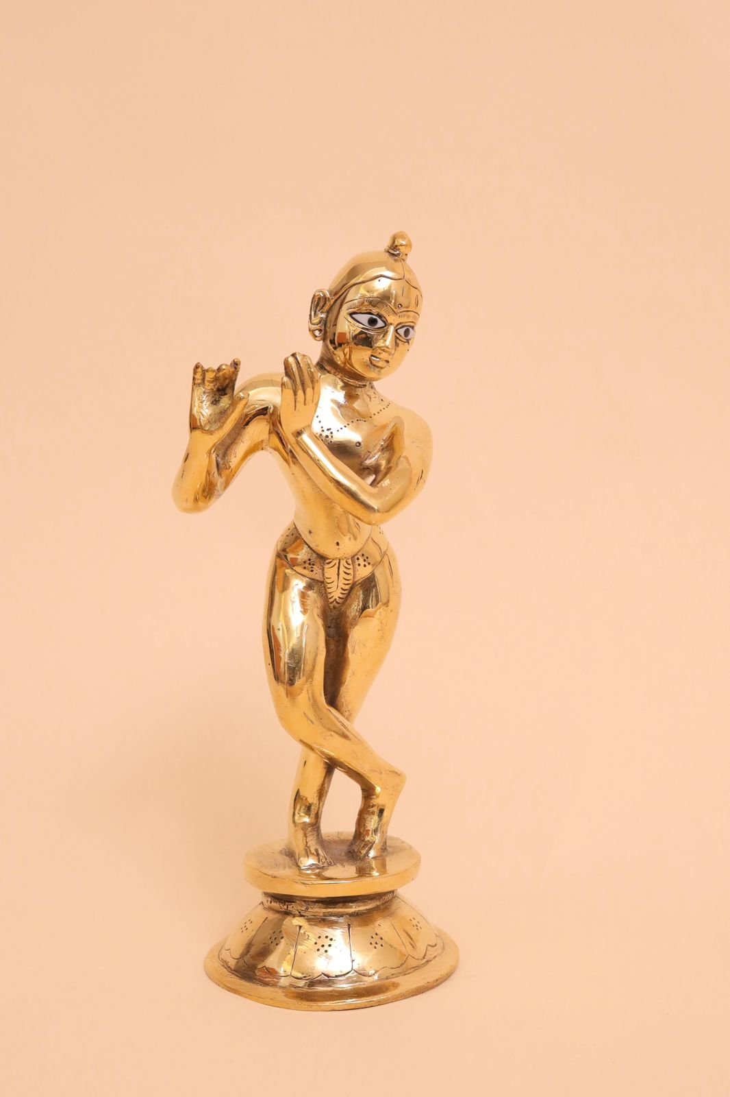 Krishna pure brass murti